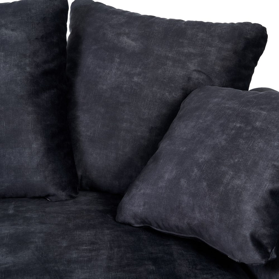 DARK GREY 3-SEATER FABRIC SOFA LIVING ROOM 228 X 97 X 100 CM