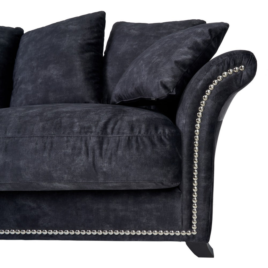 DARK GREY 3-SEATER FABRIC SOFA LIVING ROOM 228 X 97 X 100 CM