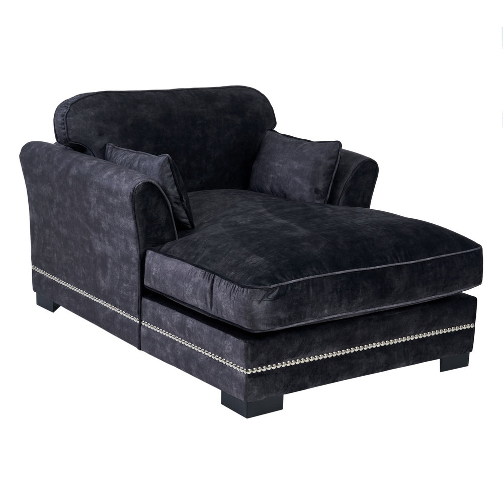SOF� CHAISE LONGUE GRIS OSCURO TEJIDO 114 X 155 X 92 CM