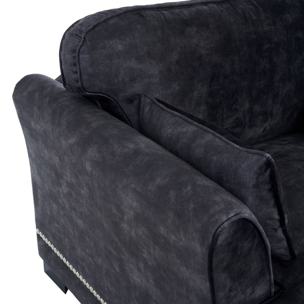 SOFÁ CHAISE LONGUE GRIS OSCURO TEJIDO 114 X 155 X 92 CM