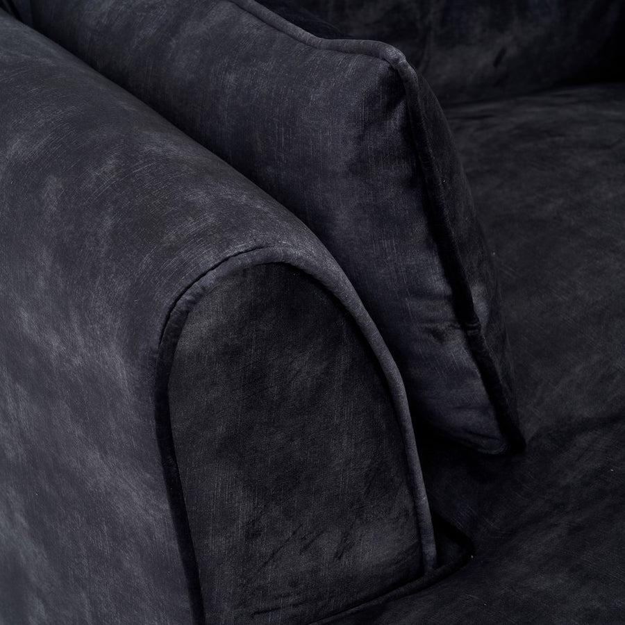SOFÁ CHAISE LONGUE GRIS OSCURO TEJIDO 114 X 155 X 92 CM