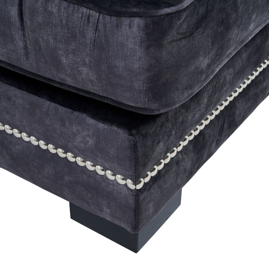 SOFÁ CHAISE LONGUE GRIS OSCURO TEJIDO 114 X 155 X 92 CM