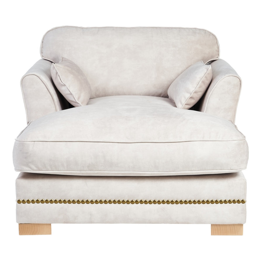 SOFÁ CHAISE LONGUE BEIGE TEJIDO SALÓN 114 X 155 X 92 CM