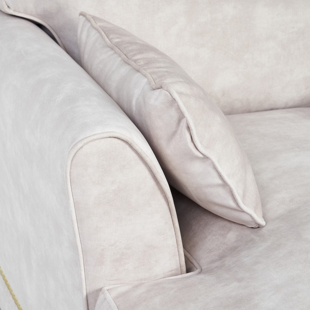 SOFÁ CHAISE LONGUE BEIGE TEJIDO SALÓN 114 X 155 X 92 CM