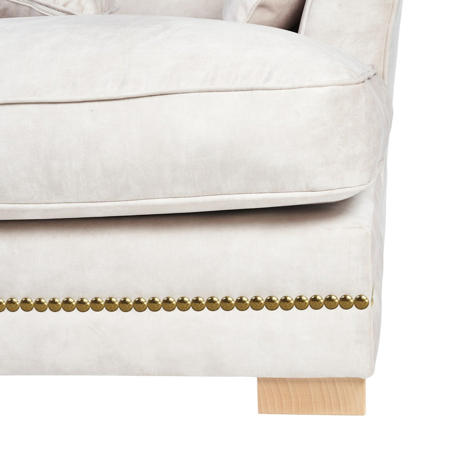 SOFÁ CHAISE LONGUE BEIGE TEJIDO SALÓN 114 X 155 X 92 CM