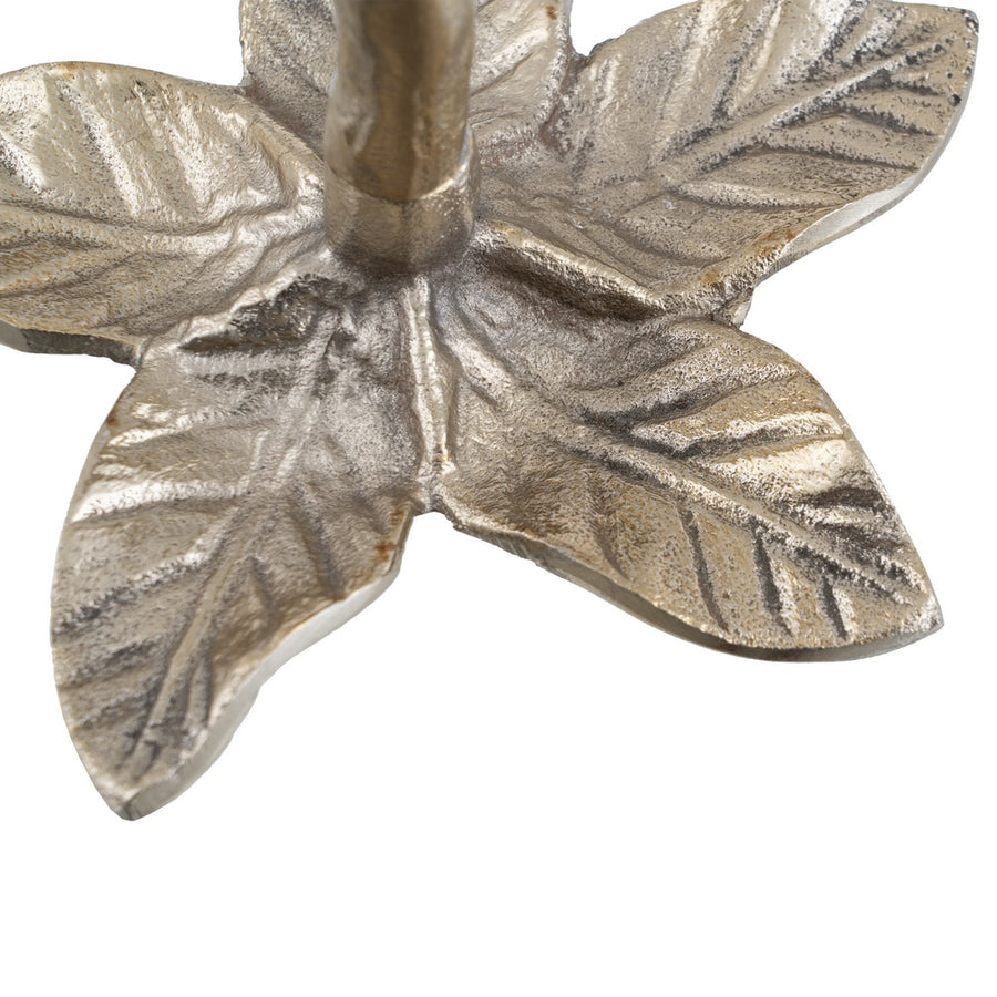 PORTAVELAS ORO ALUMINIO DECORACIÓN 14 X 14 X 20 CM