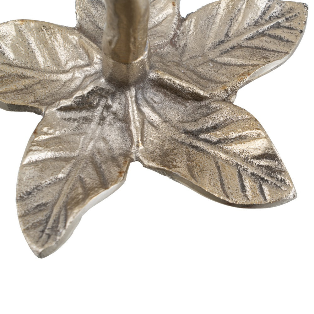 PORTAVELAS ORO ALUMINIO DECORACIÓN 14 X 14 X 20 CM