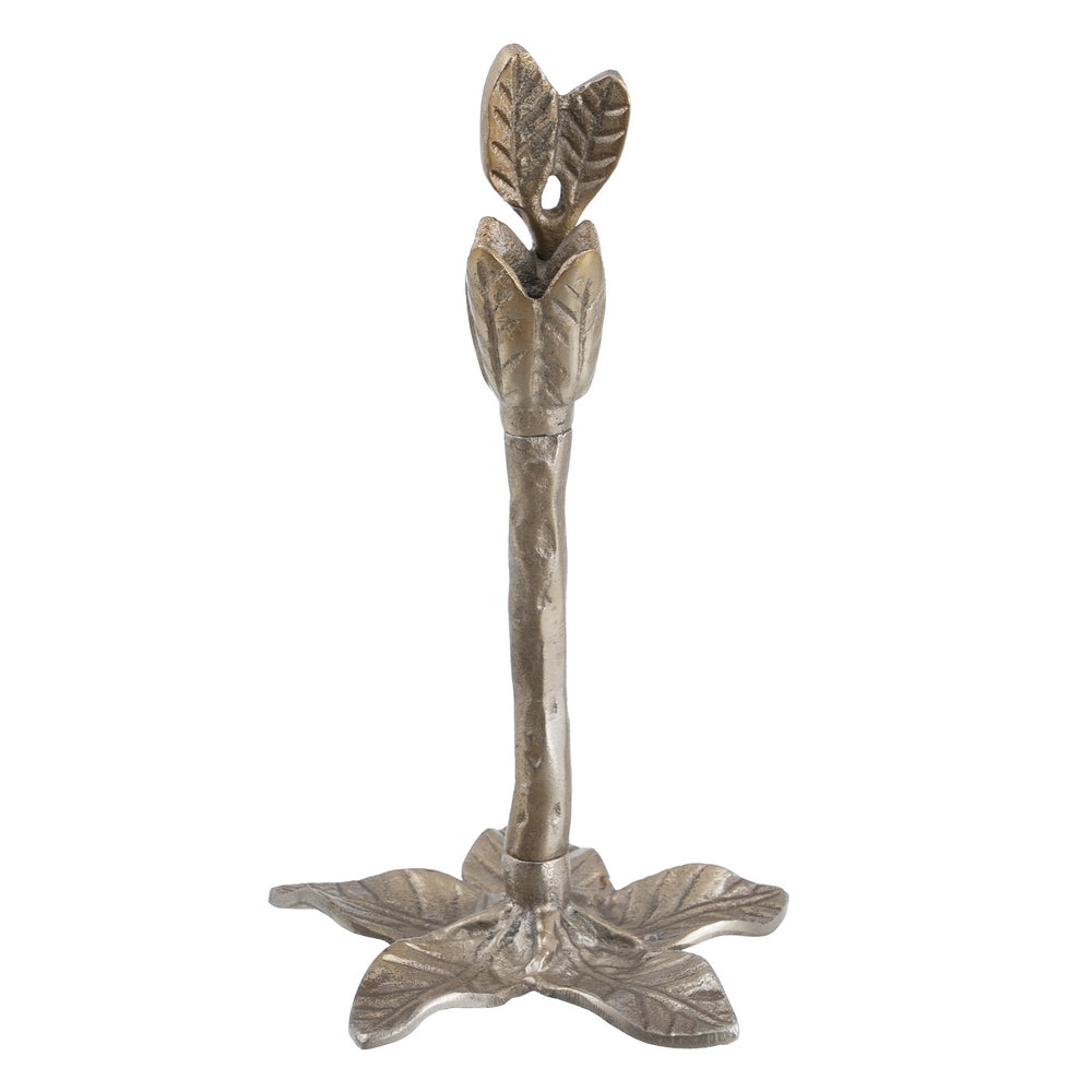 GOLD ALUMINUM CANDLE HOLDER DECORATION 14 X 14 X 24 CM