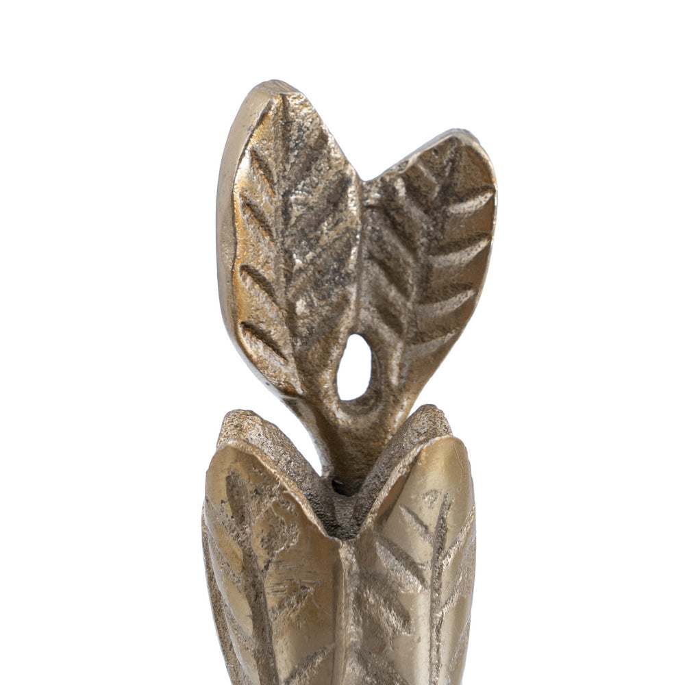 GOLD ALUMINUM CANDLE HOLDER DECORATION 14 X 14 X 24 CM