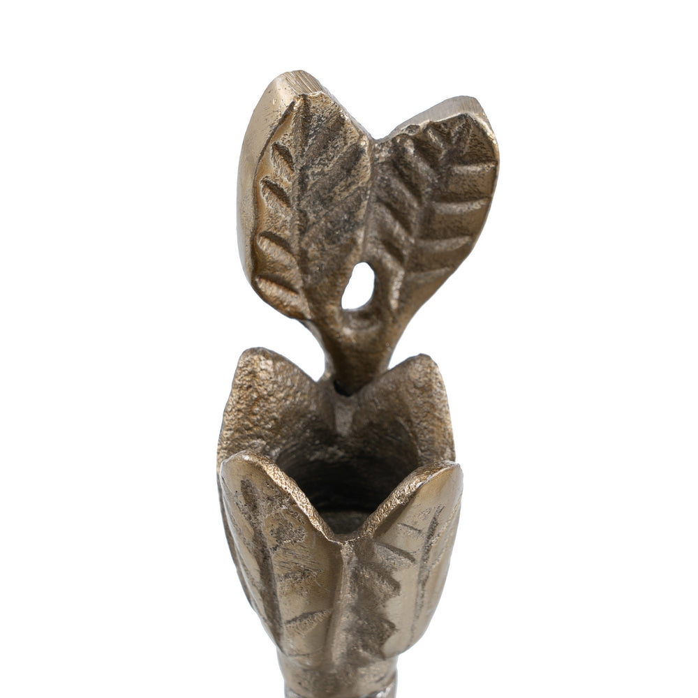 GOLD ALUMINUM CANDLE HOLDER DECORATION 14 X 14 X 24 CM