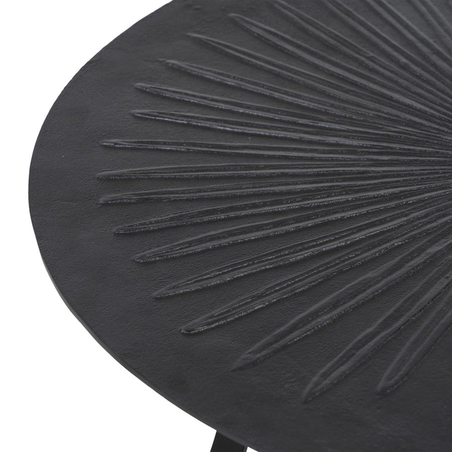 BLACK ALUMINIUM/IRON COFFEE TABLE LIVING ROOM 80 X 79 X 35 CM