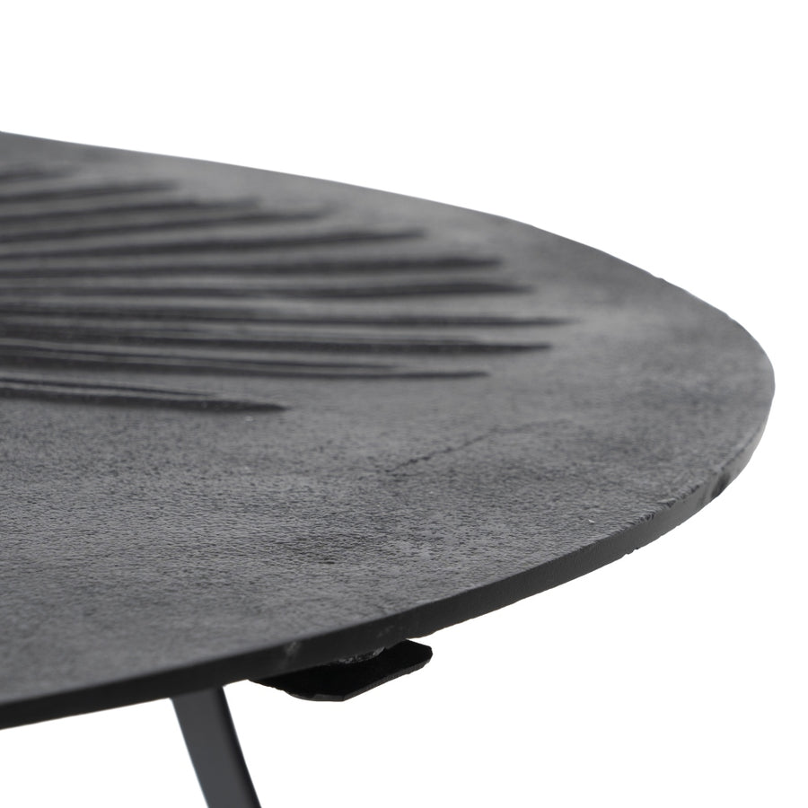 BLACK ALUMINIUM/IRON COFFEE TABLE LIVING ROOM 80 X 79 X 35 CM