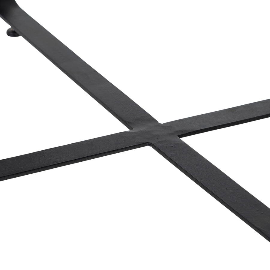 BLACK ALUMINIUM/IRON COFFEE TABLE LIVING ROOM 80 X 79 X 35 CM