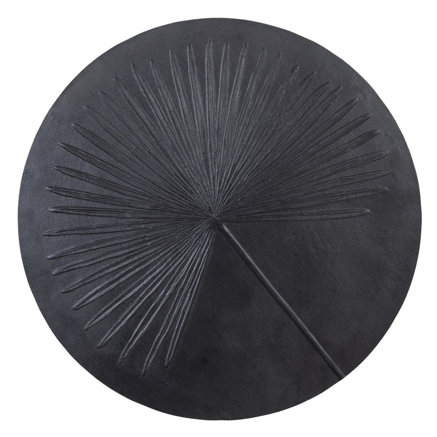 BLACK ALUMINIUM/IRON COFFEE TABLE LIVING ROOM 80 X 79 X 35 CM