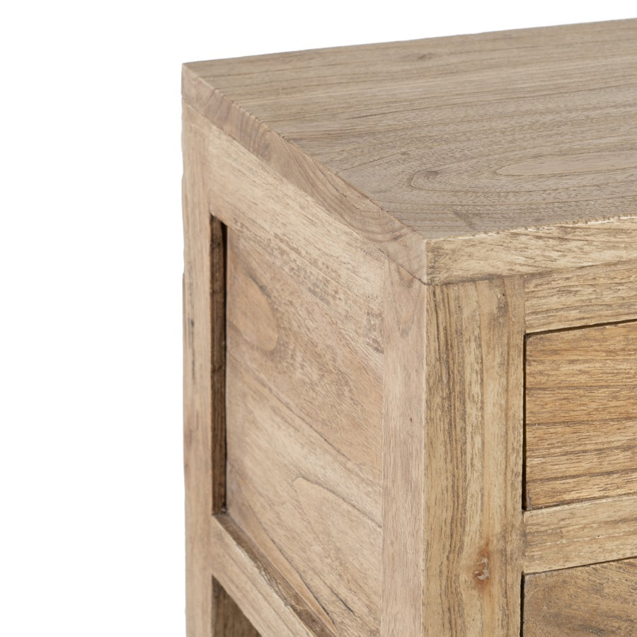 MESITA NATURAL MADERA MINDI DORMITORIO 45 X 30 X 66 CM