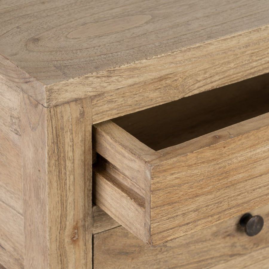 MESITA NATURAL MADERA MINDI DORMITORIO 45 X 30 X 66 CM