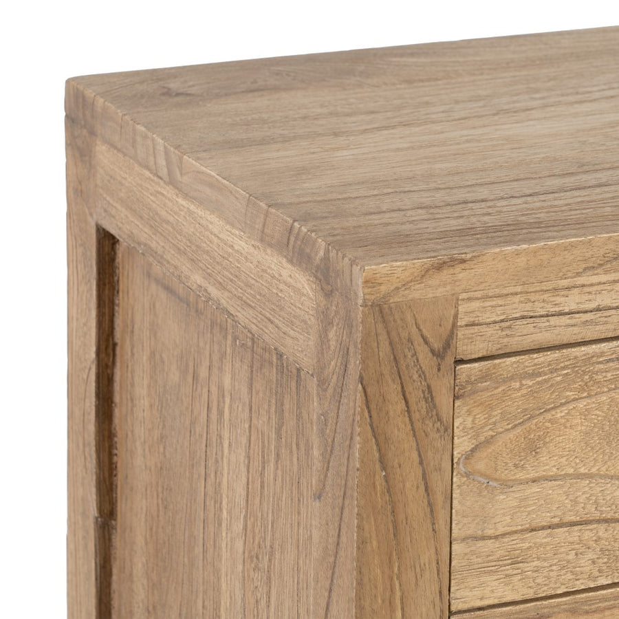 MESITA NATURAL MADERA MINDI DORMITORIO 43 X 34 X 55 CM