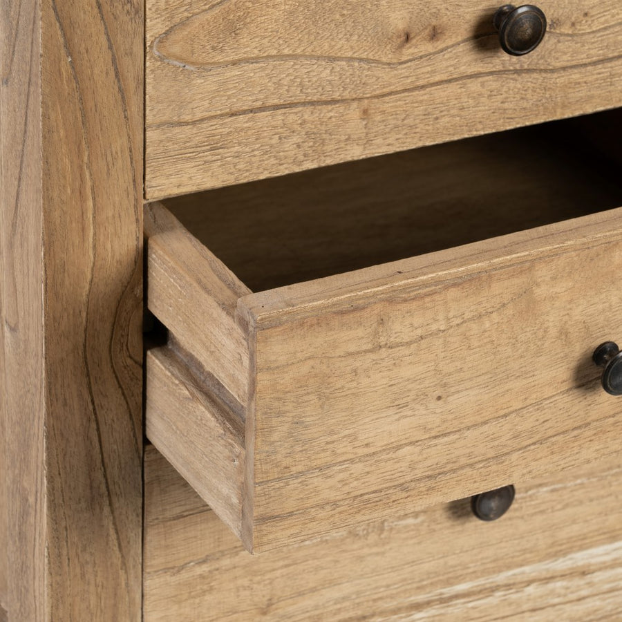 MESITA NATURAL MADERA MINDI DORMITORIO 43 X 34 X 55 CM