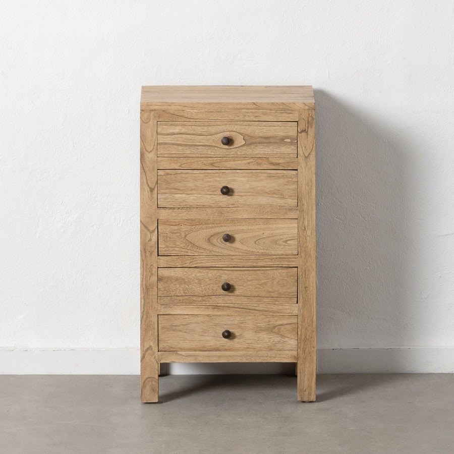MESITA NATURAL MADERA MINDI DORMITORIO 44 X 34 X 77 CM