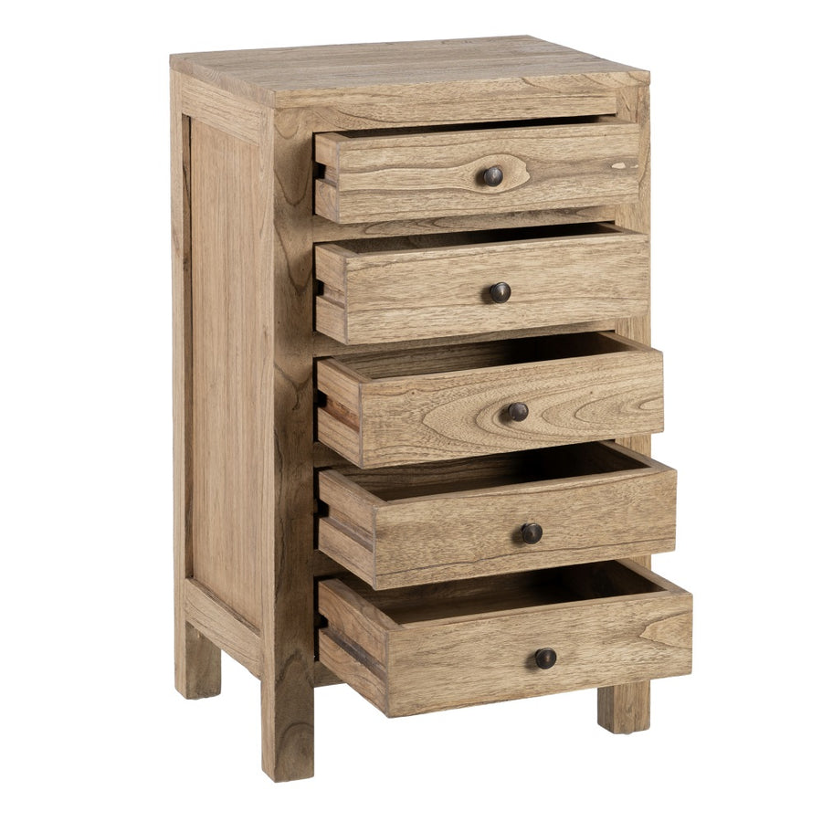 MESITA NATURAL MADERA MINDI DORMITORIO 44 X 34 X 77 CM
