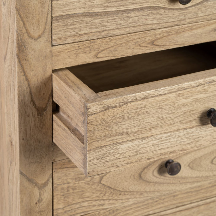 MESITA NATURAL MADERA MINDI DORMITORIO 44 X 34 X 77 CM