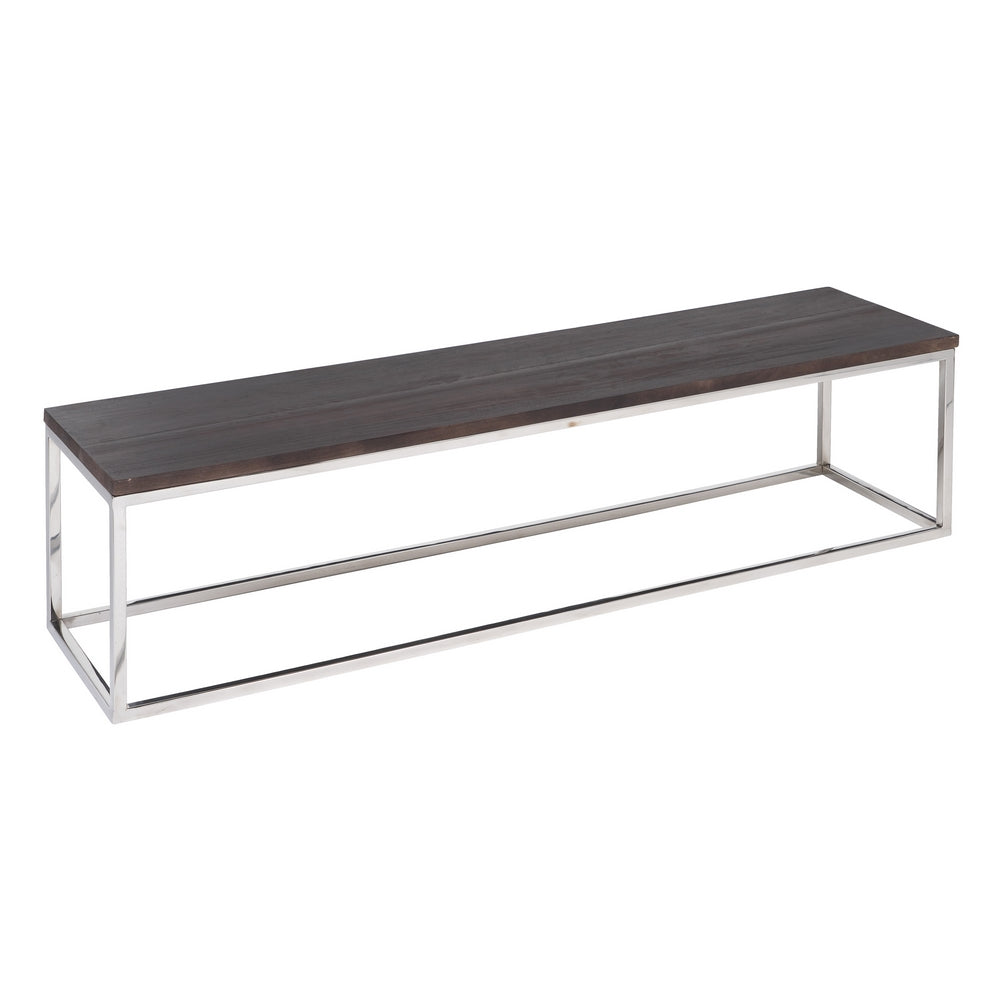 S/3 BROWN-SILVER COFFEE TABLE 152 X 38.50 X 38.50 CM