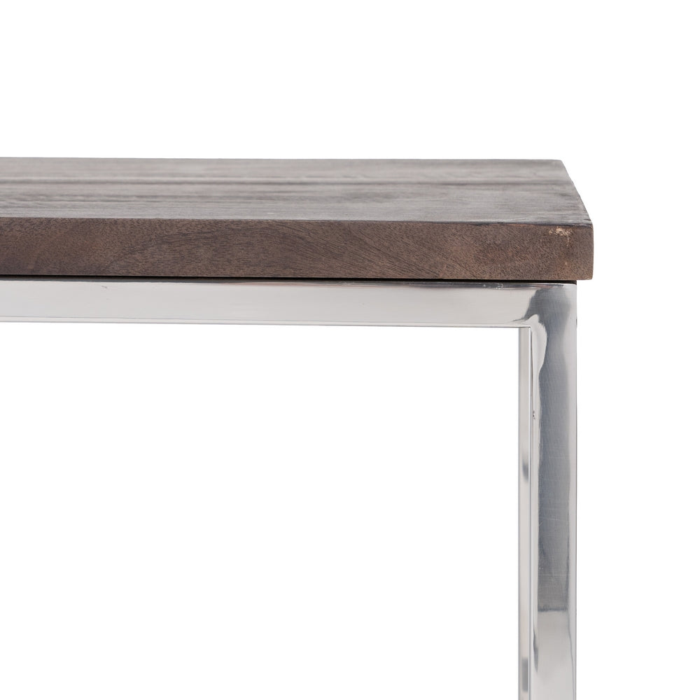 S/3 BROWN-SILVER COFFEE TABLE 152 X 38.50 X 38.50 CM