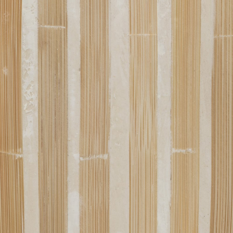 PORTAVELAS BEIGE BAMBÚ / "MDF" 10,50 X 10,50 X 21 CM