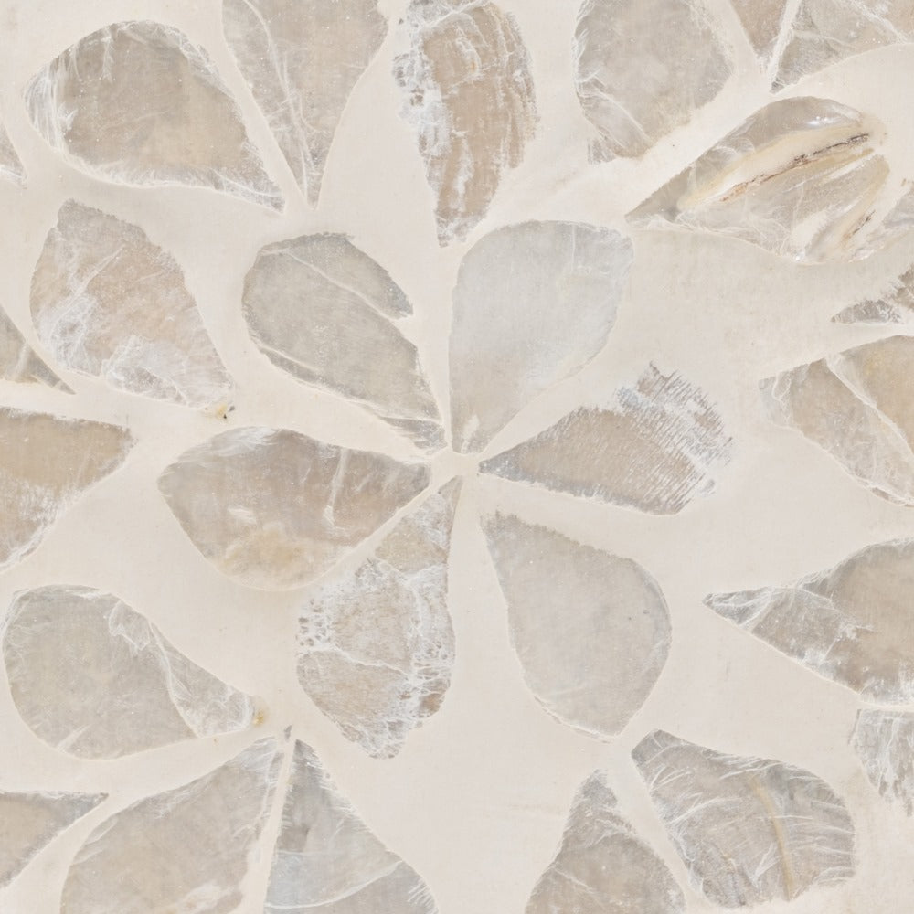 PORTAVELAS BEIGE NÁCAR-MDF DECORACIÓN 10,50 X 10,50 X 21 CM