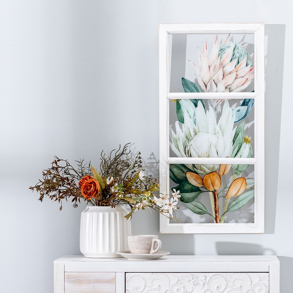 CUADRO IMPRESIÓN FLORES PVC DECORACIÓN 32 X 1,80 X 64 CM