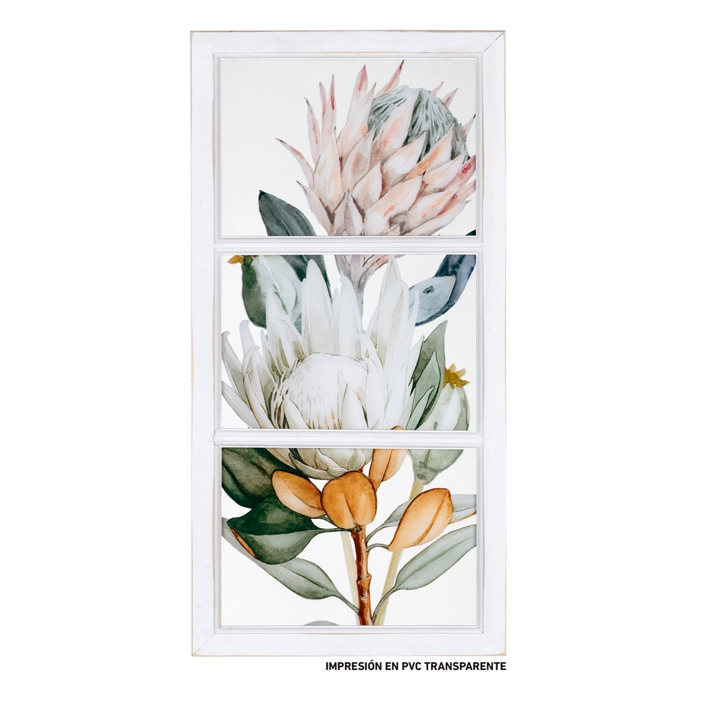CUADRO IMPRESIÓN FLORES PVC DECORACIÓN 32 X 1,80 X 64 CM