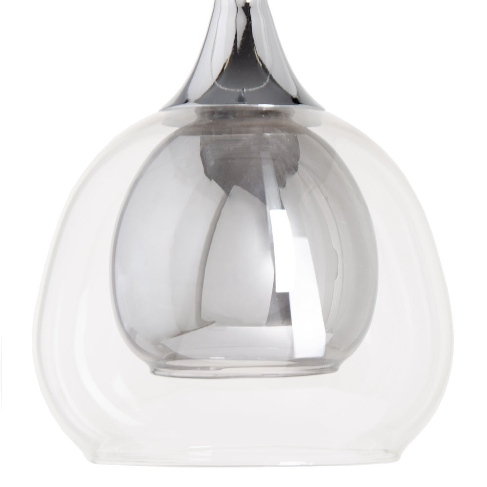 GREY METAL-GLASS CEILING LAMP 16 X 16 X 50 CM