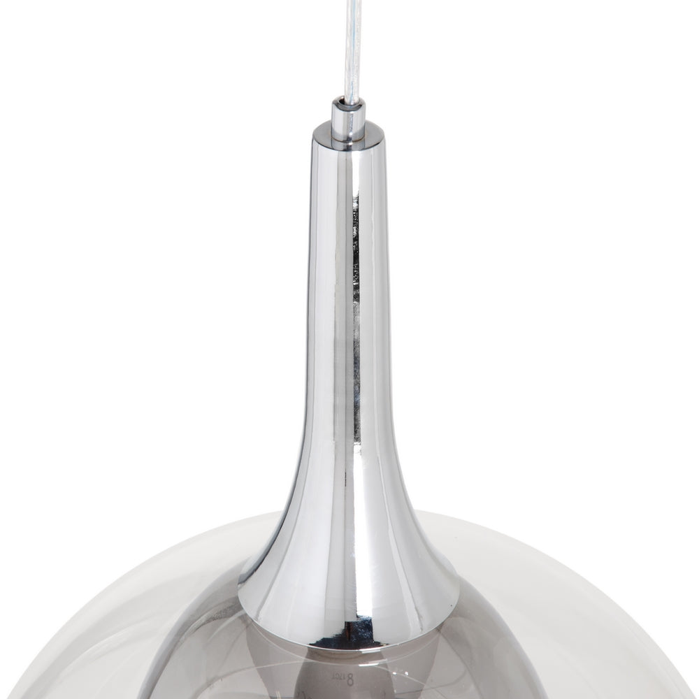 GREY METAL-GLASS CEILING LAMP 30 X 30 X 50 CM