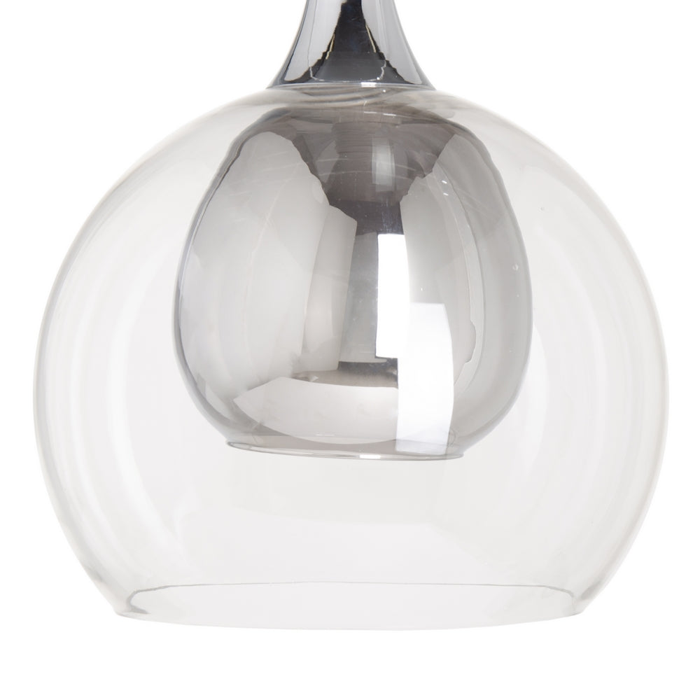 GREY METAL-GLASS CEILING LAMP 30 X 30 X 50 CM