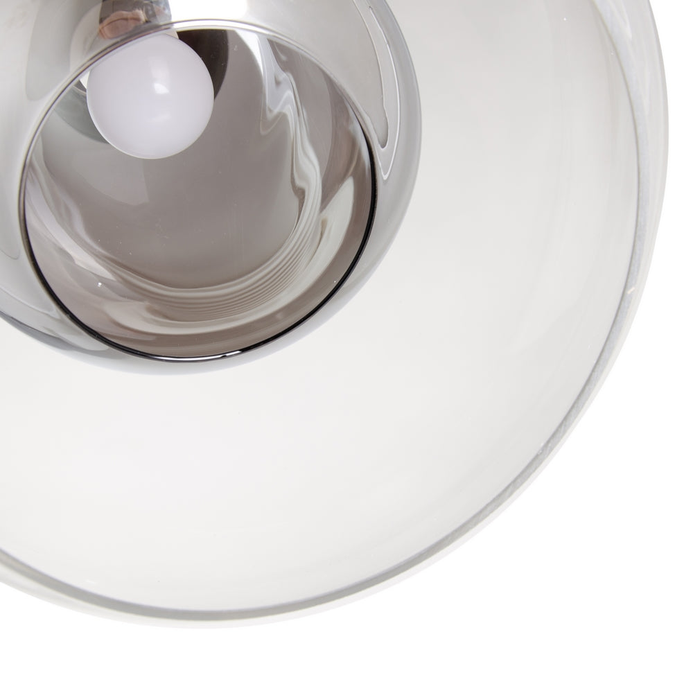 GREY METAL-GLASS CEILING LAMP 30 X 30 X 50 CM