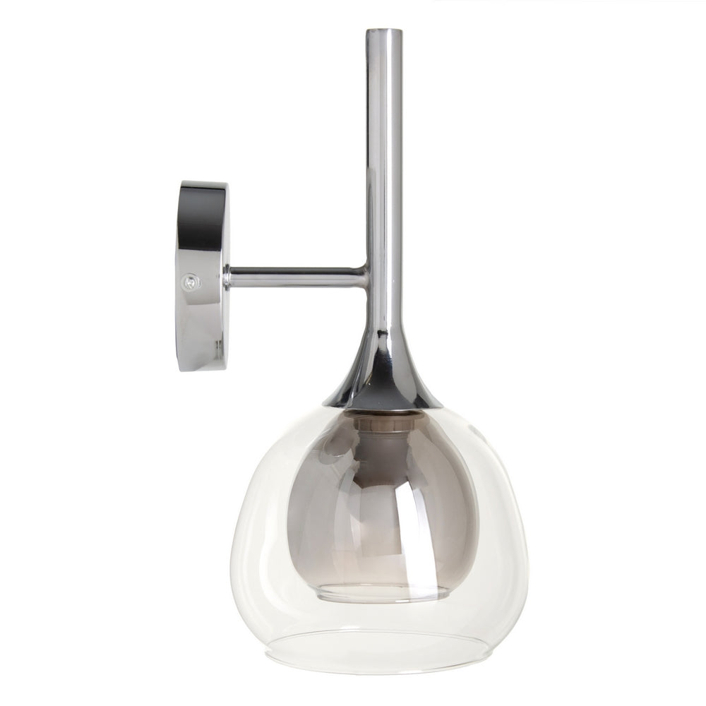 APLIQUE PARED GRIS METAL-CRISTAL 19 X 19 X 30 CM
