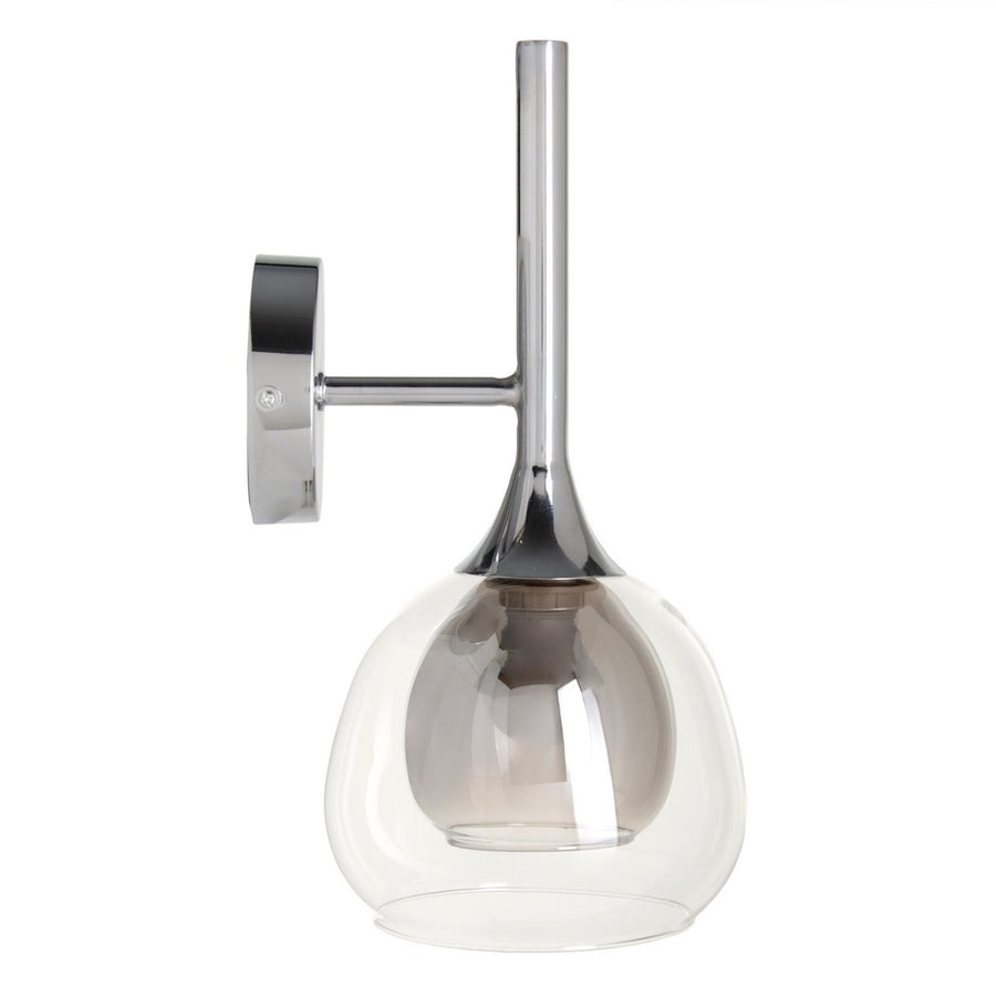 APLIQUE PARED GRIS METAL-CRISTAL 19 X 19 X 30 CM