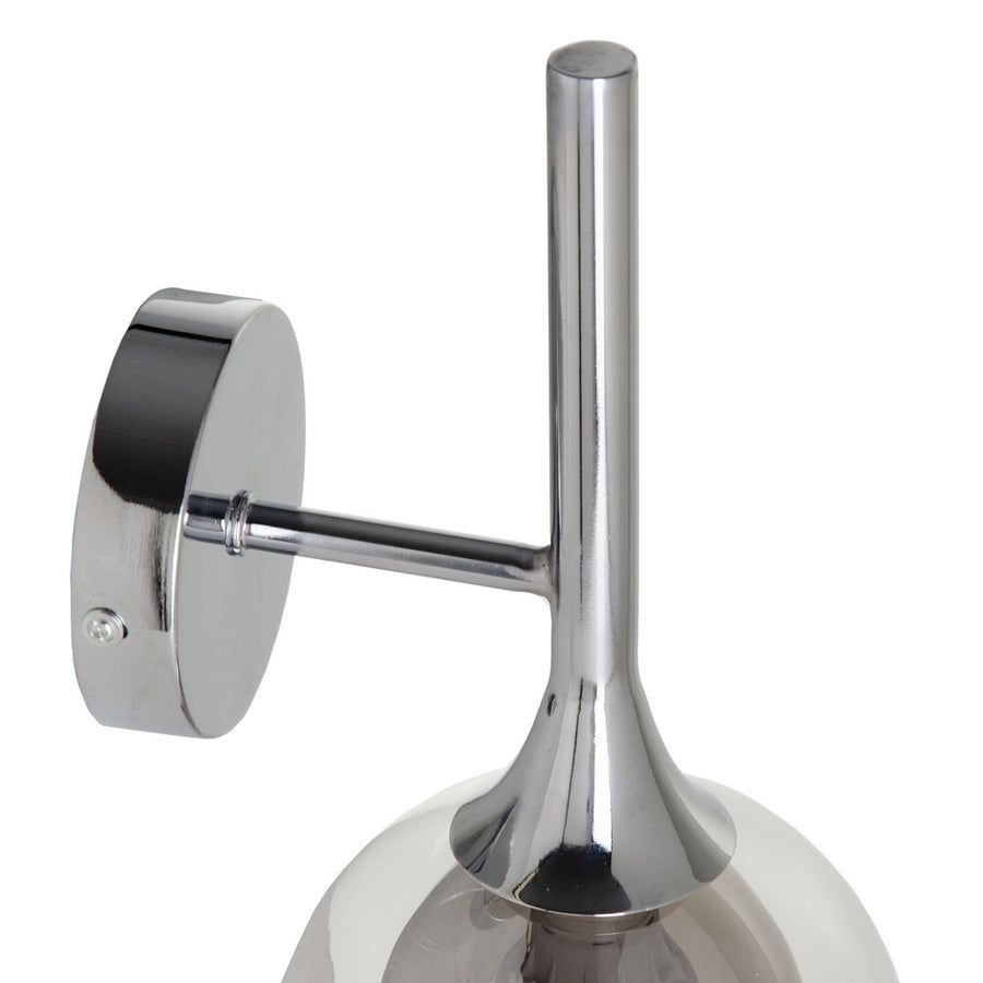 APLIQUE PARED GRIS METAL-CRISTAL 19 X 19 X 30 CM
