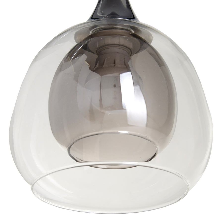 APLIQUE PARED GRIS METAL-CRISTAL 19 X 19 X 30 CM