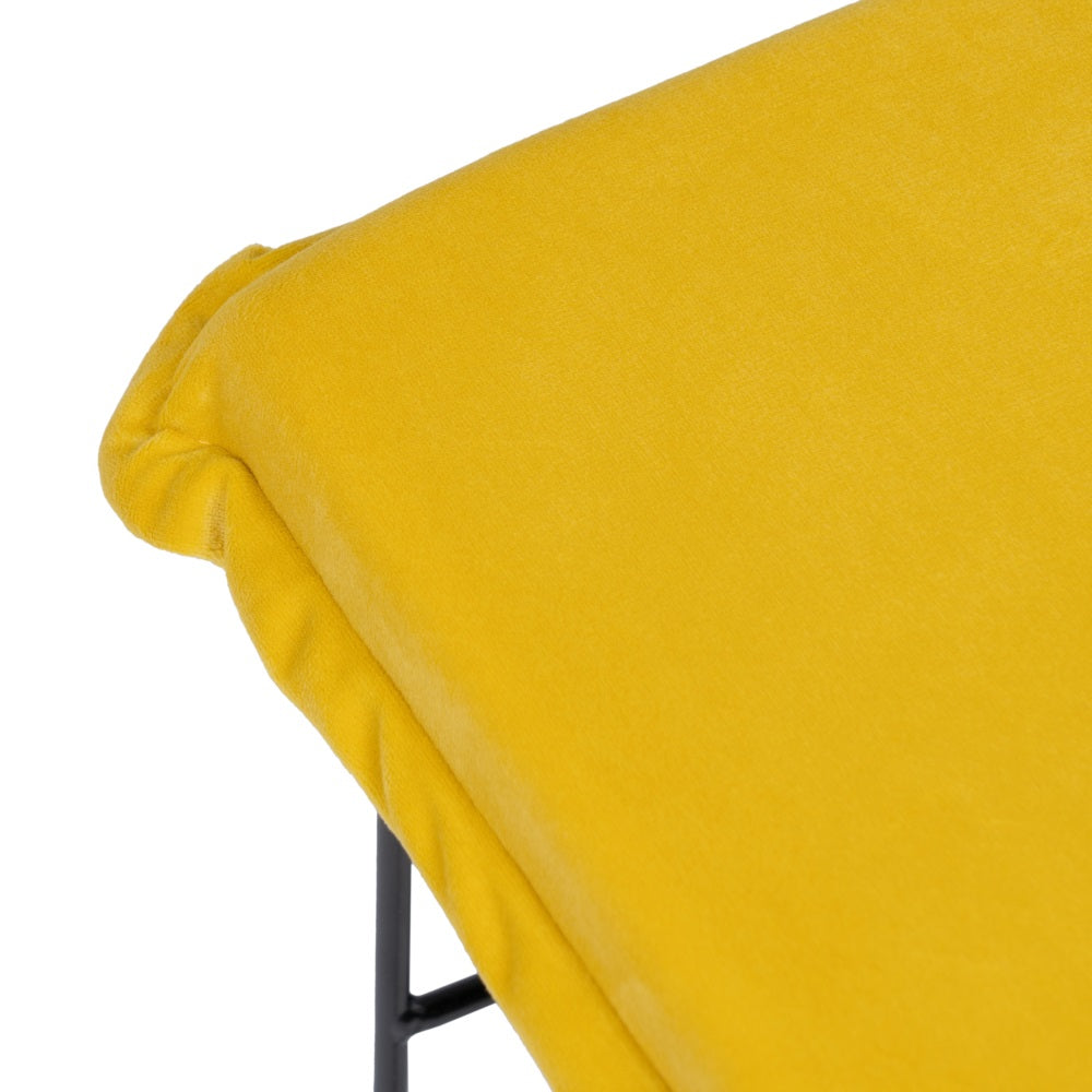 PUF TERCIOPELO AMARILLO TEJIDO-METAL 40 X 40 X 35 CM