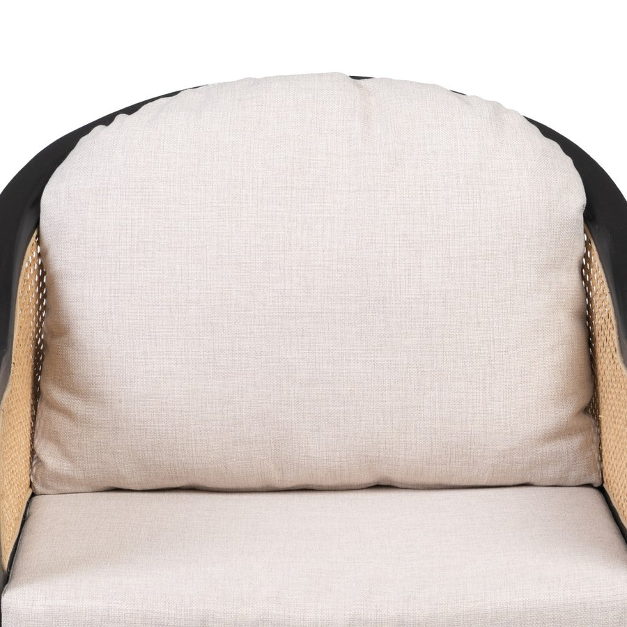 SILLÓN NATURAL-NEGRO RATÁN/MADERA SALÓN 58 X 60 X 77 CM