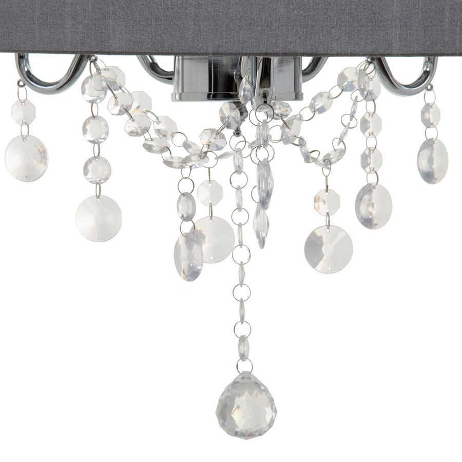 LÁMPARA TECHO GRIS METAL DECORACIÓN 44 X 44 X 65 CM