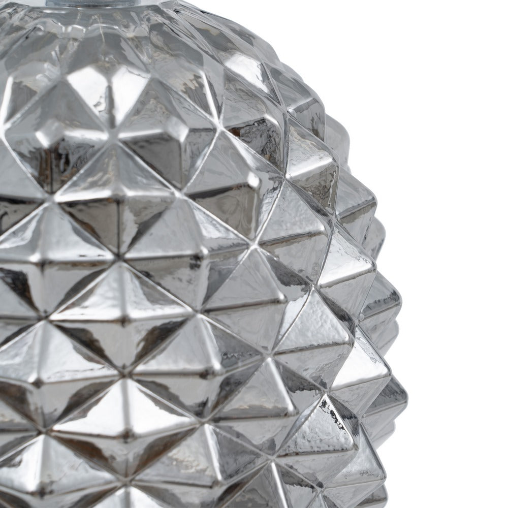 SILVER IRON / GLASS CEILING LAMP 15 X 15 X 17.50 CM