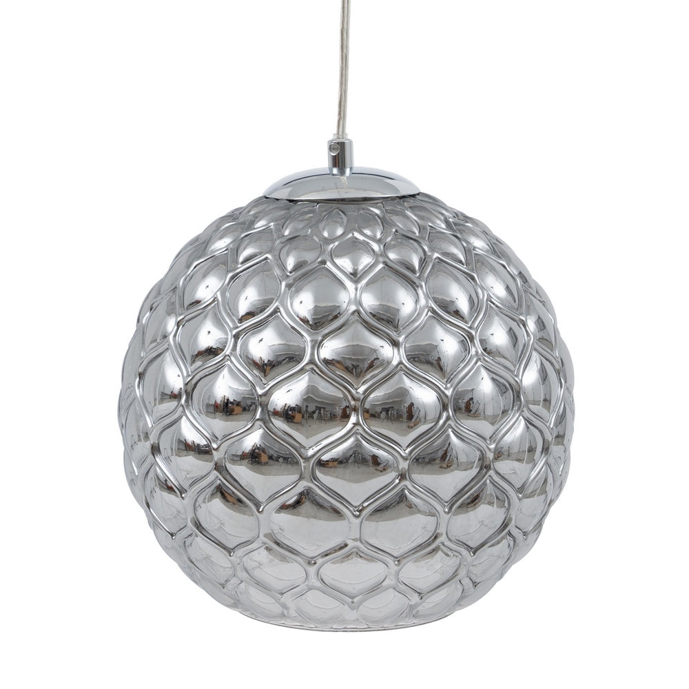 LÁMPARA TECHO PLATA HIERRO / CRISTAL 23 X 23 X 21,50 CM