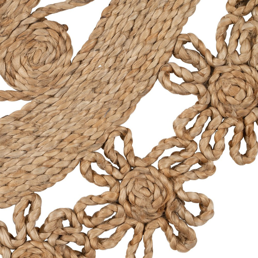 ALFOMBRA NATURAL YUTE DECORACIÓN 120 X 120 CM