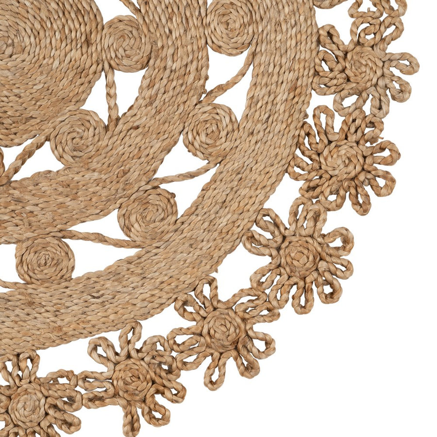ALFOMBRA NATURAL YUTE DECORACIÓN 120 X 120 CM