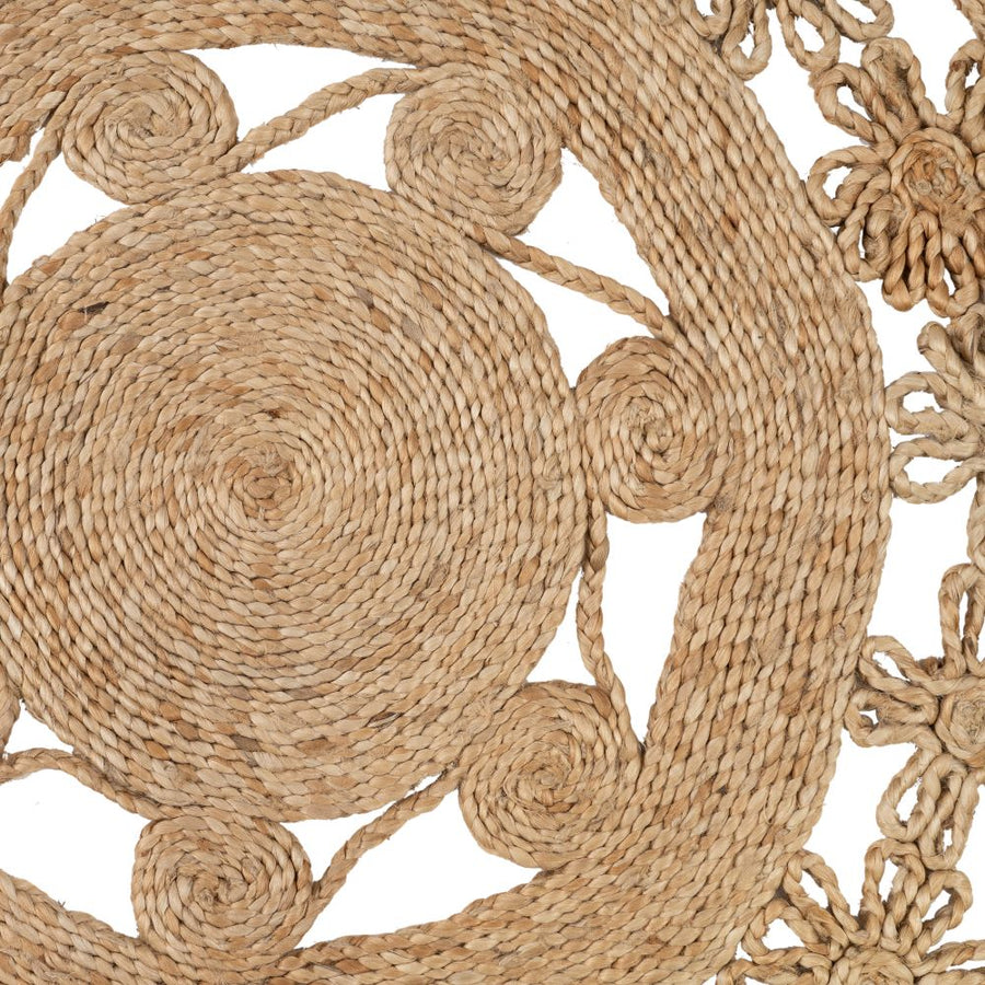NATURAL JUTE DECORATIVE RUG 120 X 120 CM
