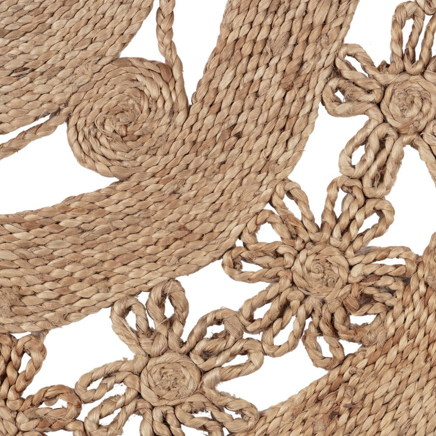 ALFOMBRA NATURAL YUTE DECORACIÓN 120 X 120 CM