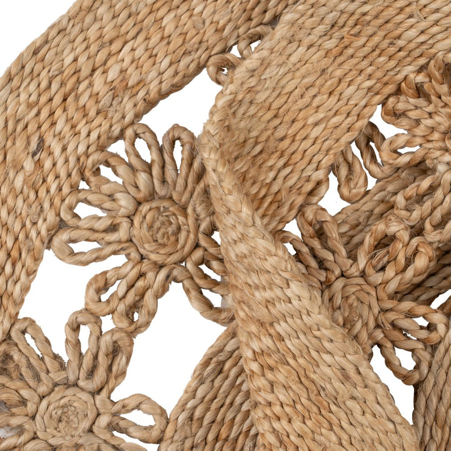 NATURAL JUTE DECORATIVE RUG 120 X 120 CM