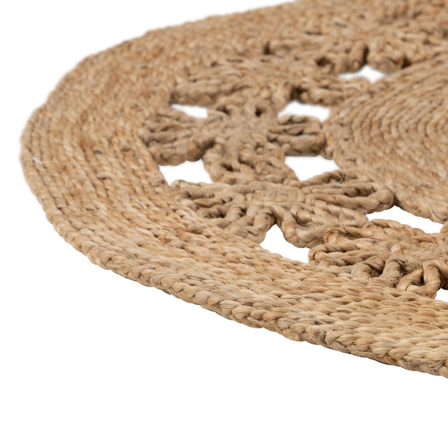 NATURAL JUTE DECORATIVE RUG 120 X 120 CM